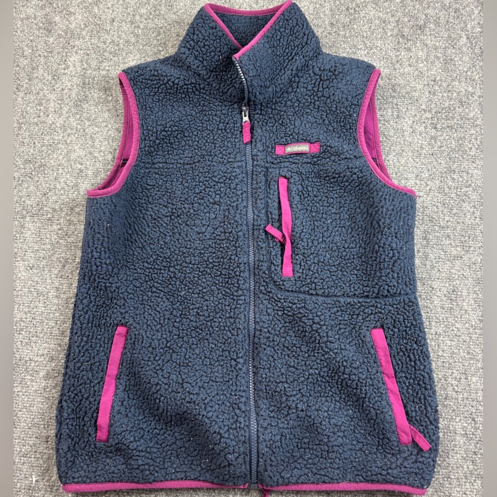 COLUMBIA Women’s Mountain Side Heavyweight Fleece Vest Blue/Purple size: Medium
